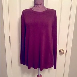 Croft and Barrow super soft cozy crew neck Sweater Burgandy size Petite XXL